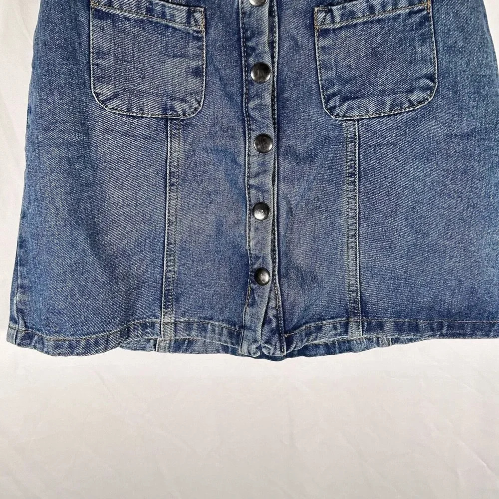 Urban Outfitters Jean Skirt Women's XS Medium Wash Snap Button Front - Picture 3 of 9